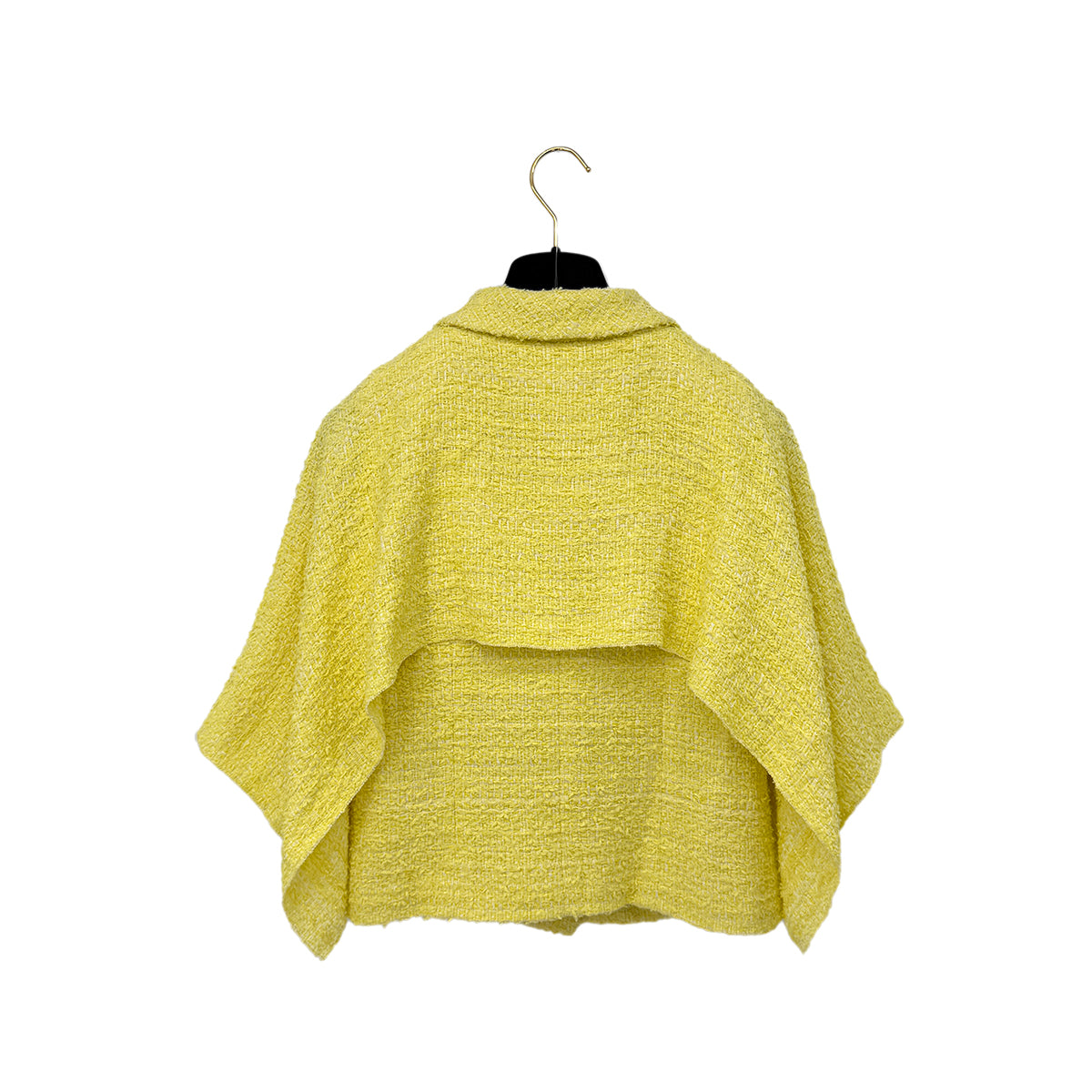 CHANEL TWEED JACKET SKIRT SET COCO BUTTON RHINESTONE YELLOW COTTON 36 P42 RTW 90288977 - PURPOSE