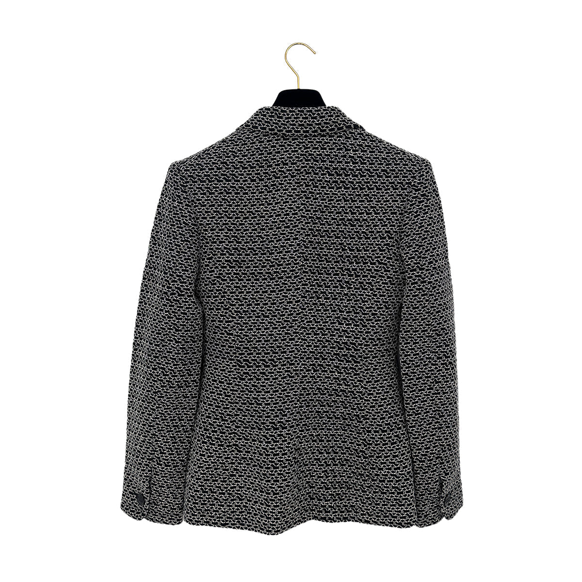 CHANEL BOUTIQUE VINTAGE DOUBLE BUTTON JACKET BLACK WHITE WOOL 38 98P RTW 90289566