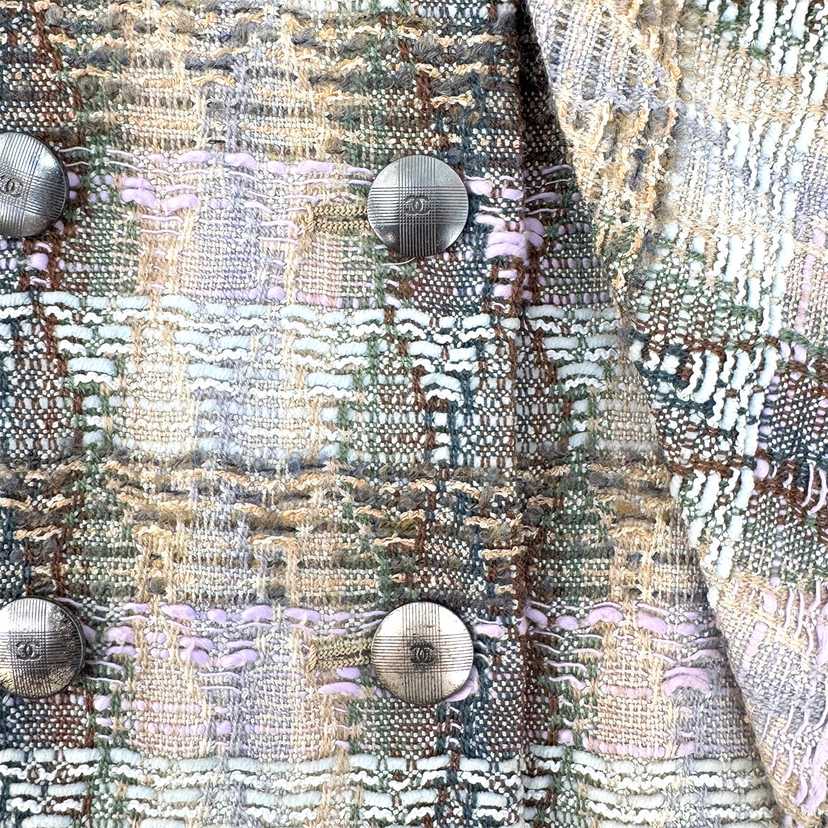 CHANEL VINTAGE COCO BUTTON TWEED JACKET MULTI COLOR WOOL 40 98P RTW 90291471 - PURPOSE