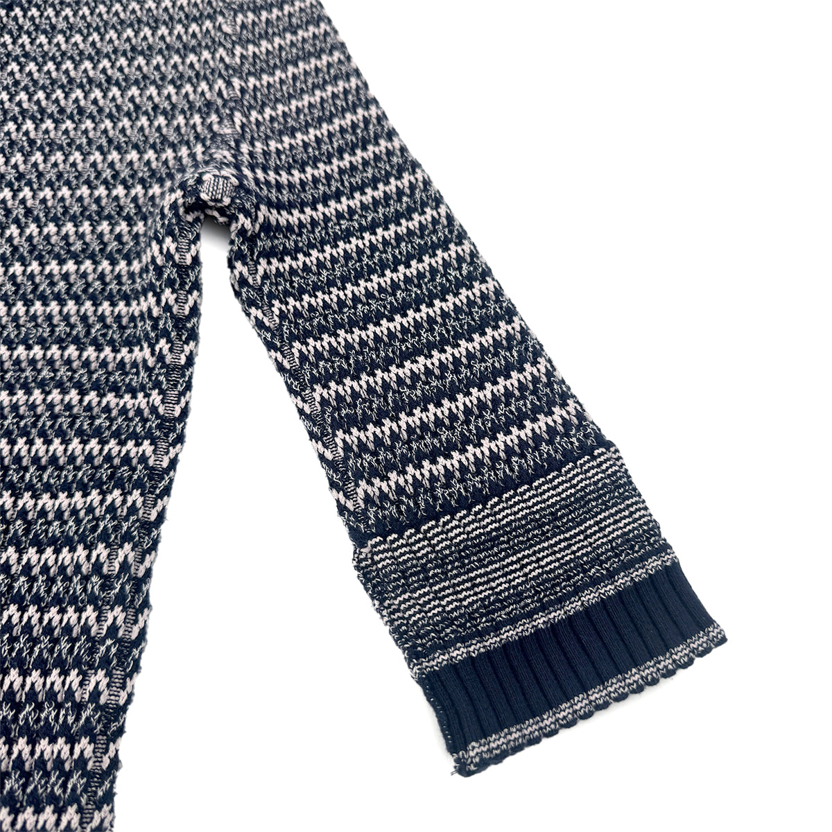 CHANEL COCOMARK COCO BUTTON HALF SLEEVE JACQUARD DRESS NAVY PINK COTTON 38 P63 RTW 90292124