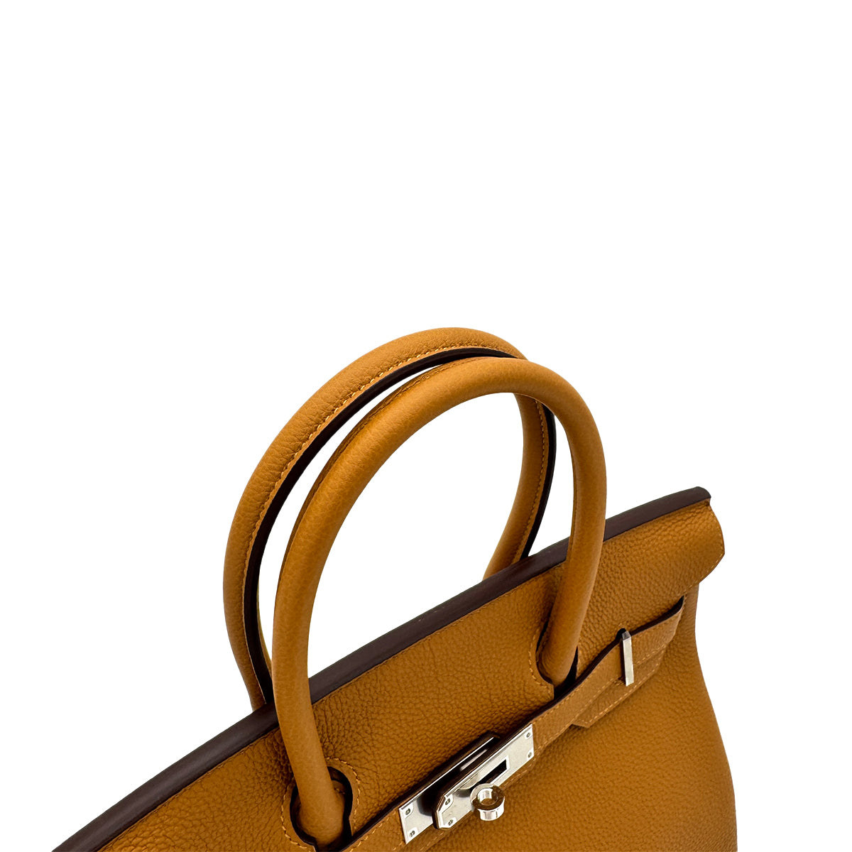 HERMES BIRKIN 30 VERSO CARAMEL LIME TOGO HAND BAG Y PALLADIUM HARDWARE 90292783