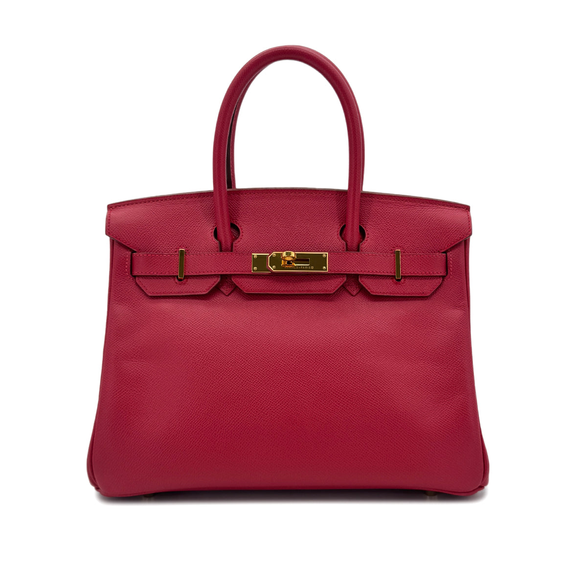 HERMES BIRKIN 30 ROUGE VIF COUCHVEL HAND BAG □D GHW 90293010
