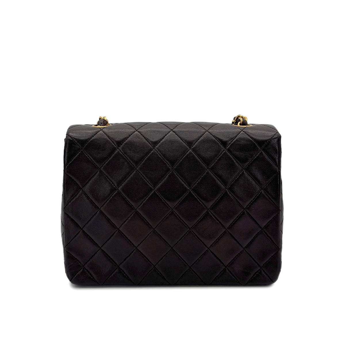 CHANEL VINTAGE MINI MATELASSE 20 CHAIN SHOULDER BAG BROWN LAMB SKIN 90292735