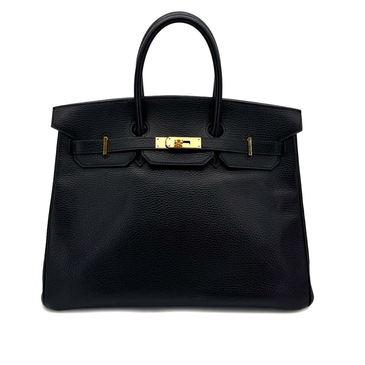HERMES BIRKIN 35 BLACK ARDENNES HAND BAG □F GHW 90293511