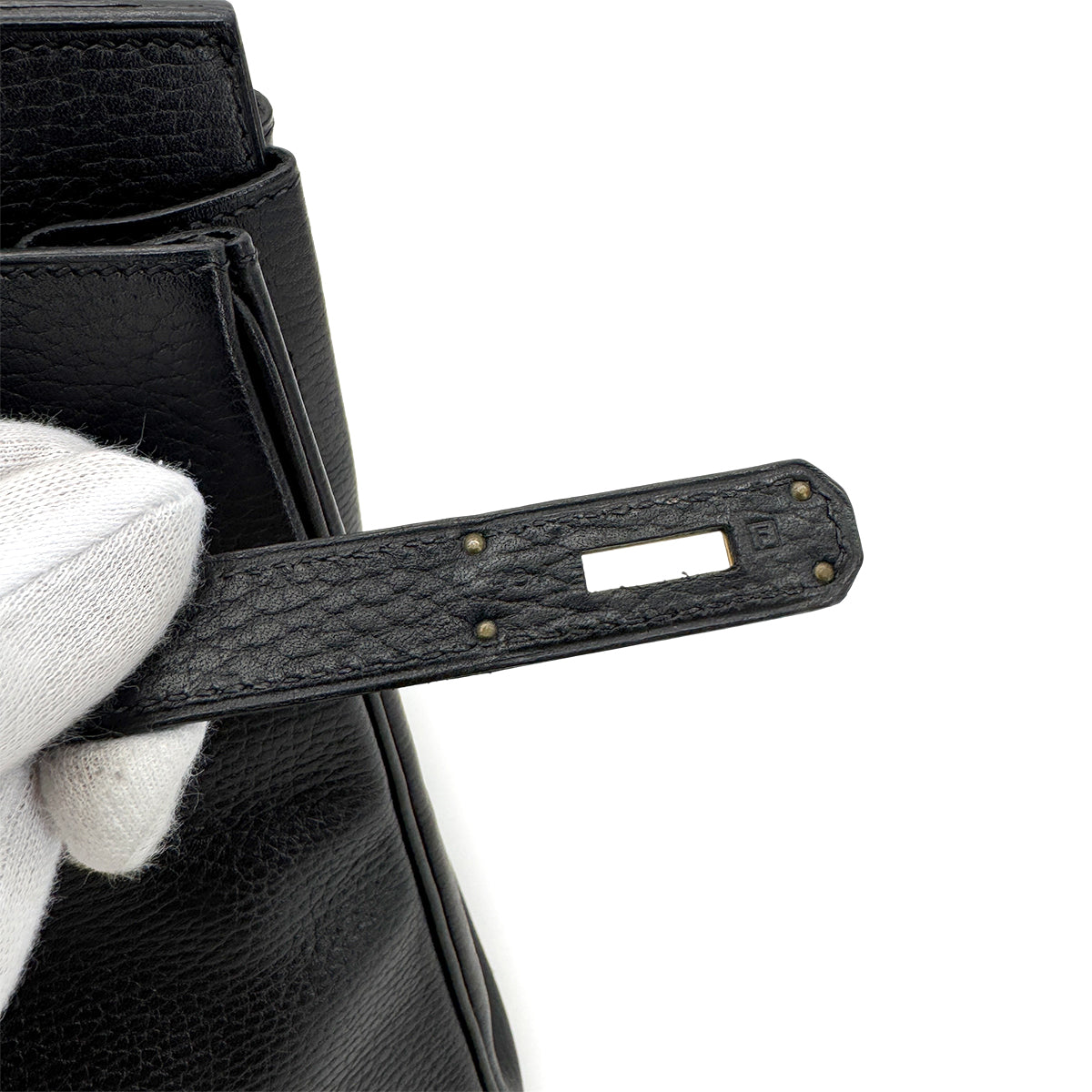 HERMES BIRKIN 35 BLACK ARDENNES HAND BAG □F GHW 90293511