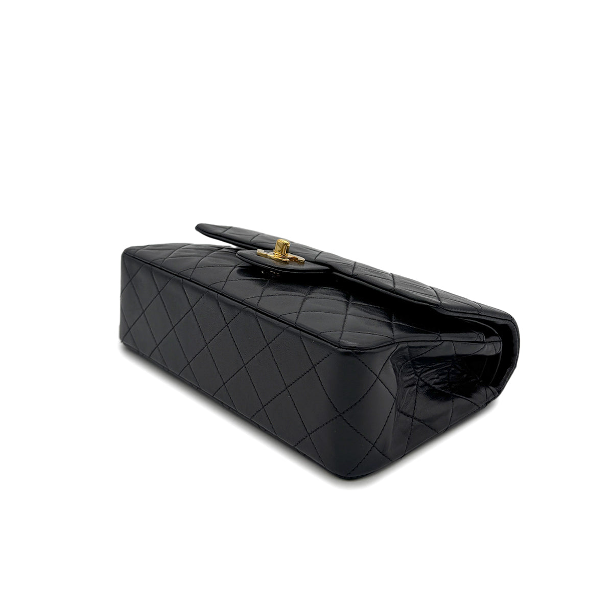 CHANEL VINTAGE CLASSIC FLAP SMALL CHAIN SHOULDER BAG BLACK LAMB SKIN 90294198