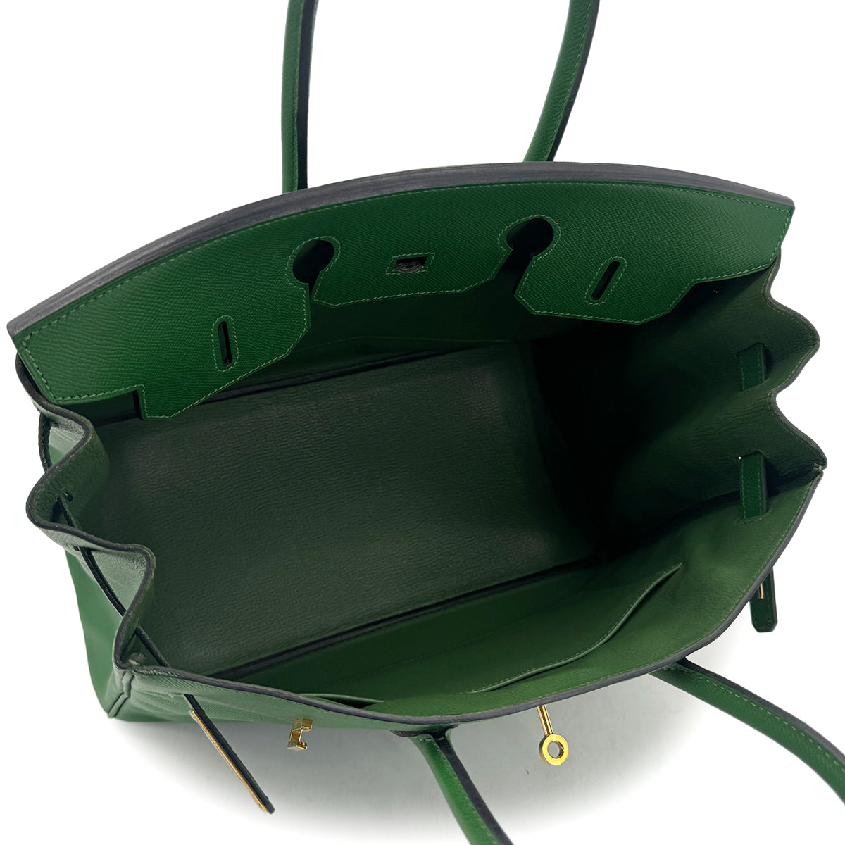 HERMES BIRKIN 35 VERT BENGALE VEAU EPSOM HAND BAG □O GHW 90294374