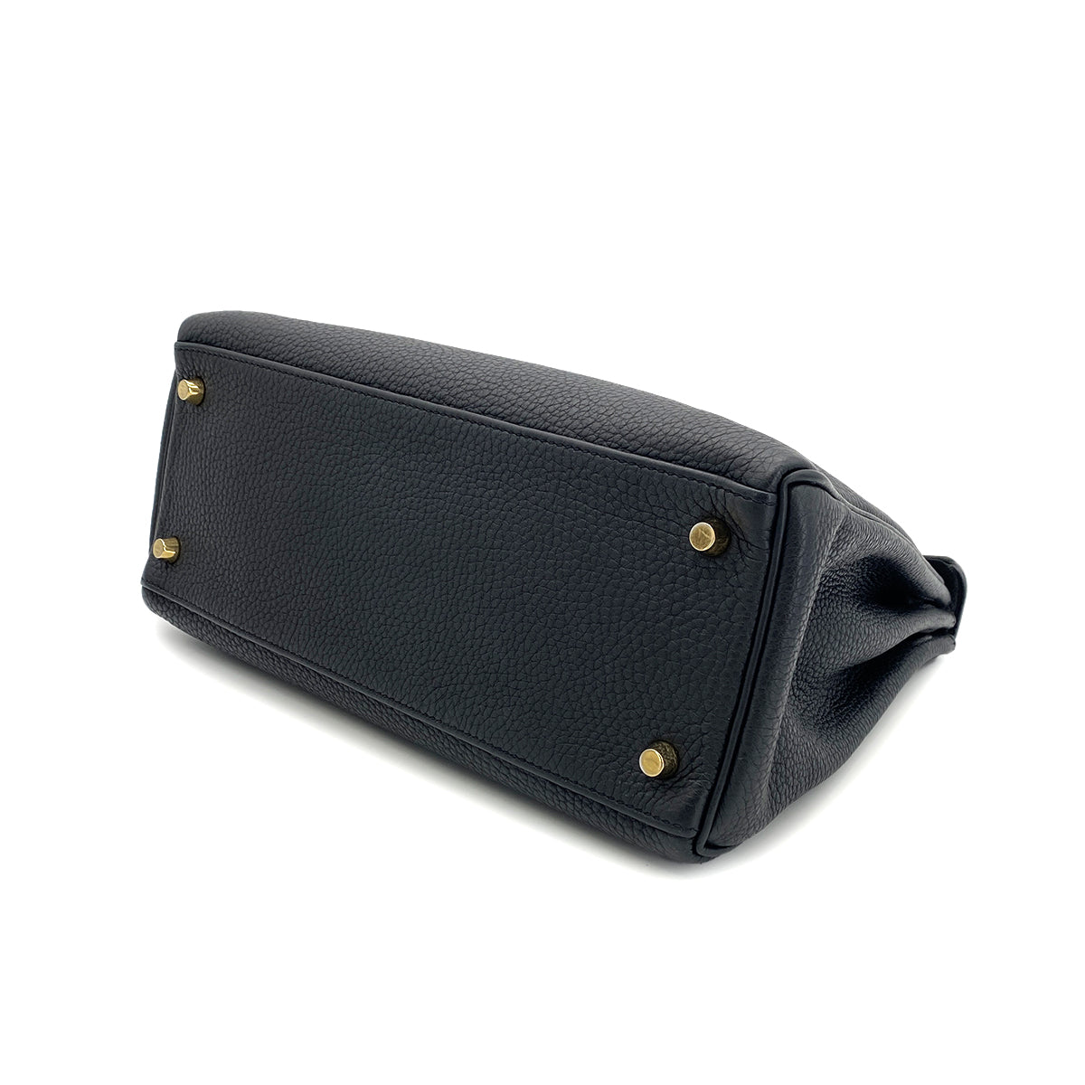 HERMES KELLY 28 RETOURNE BLACK TOGO HAND SHOULDER BAG T GHW 90295280