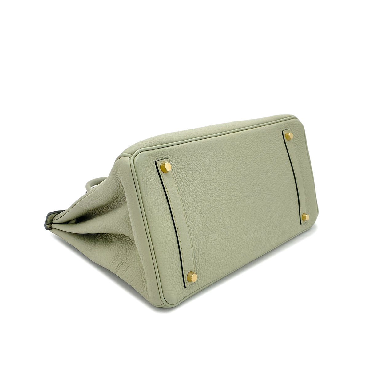HERMES BIRKIN 35 LIGHT GREEN TAURILLON CLEMENCE HAND BAG ▢G GOLD HARDWARE 90295401 - PURPOSE
