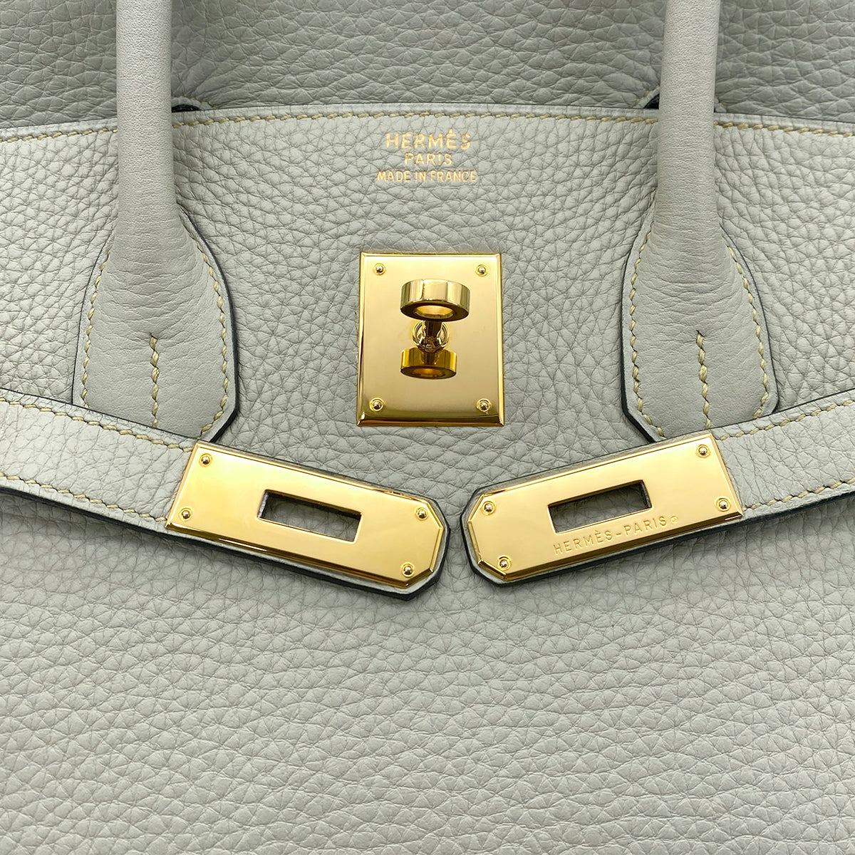 HERMES BIRKIN 35 LIGHT GREEN TAURILLON CLEMENCE HAND BAG ▢G GOLD HARDWARE 90295401 - PURPOSE