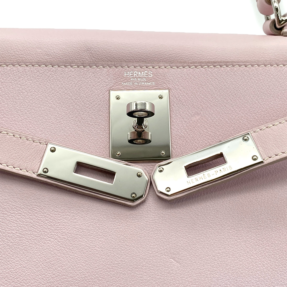 HERMES KELLY 28 RETOURNE ROSE DRAGEE VEAU SWIFT HAND SHOULDER BAG □K SHW 90295733