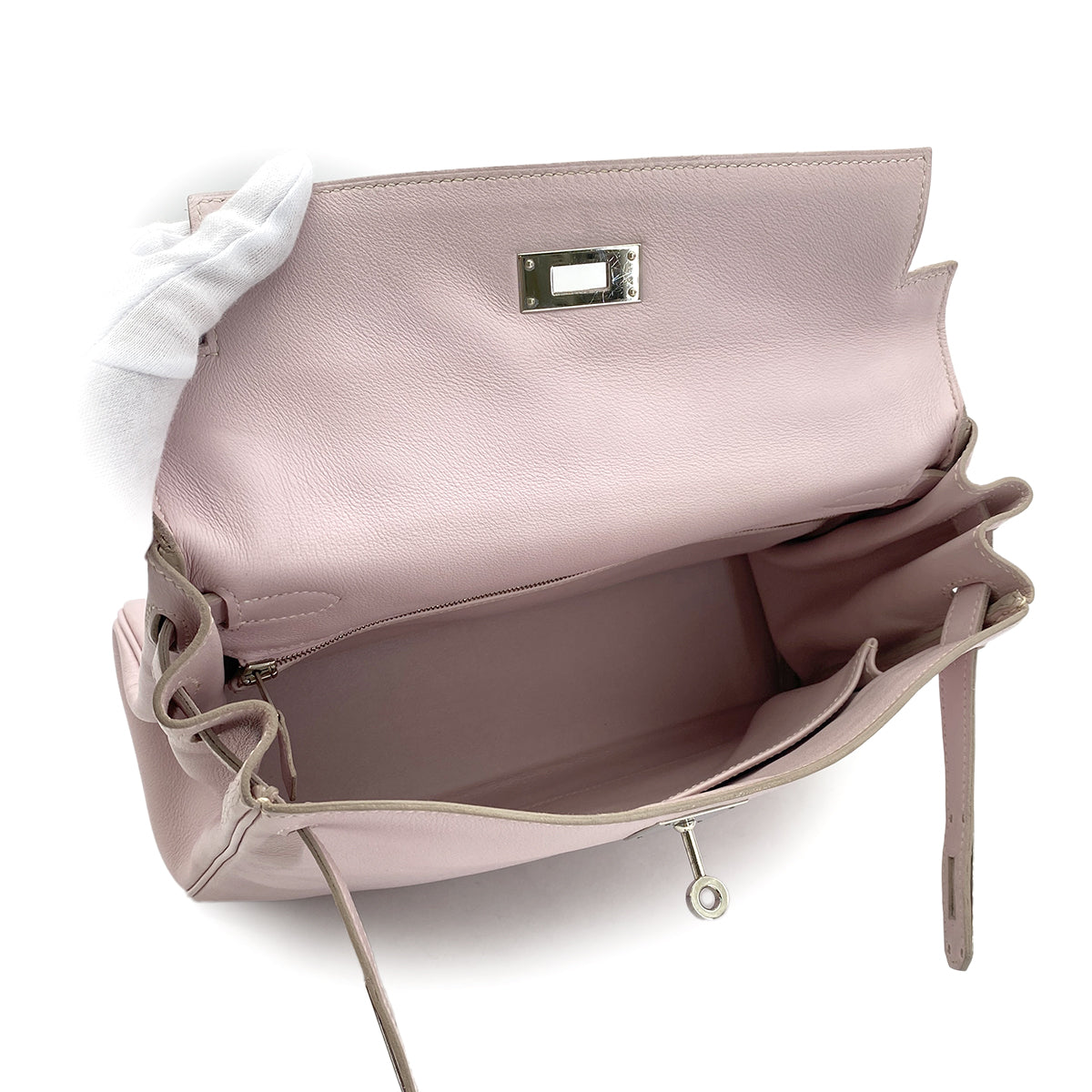 HERMES KELLY 28 RETOURNE ROSE DRAGEE VEAU SWIFT HAND SHOULDER BAG □K SHW 90295733