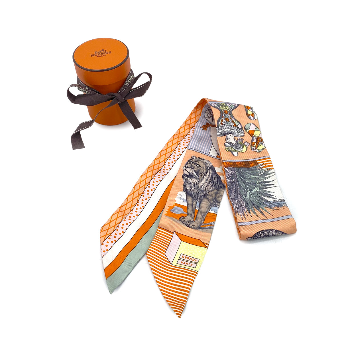 HERMES TWILLY SPRINGS BAGUE SCARF MULTICOLOR SILK 90295741