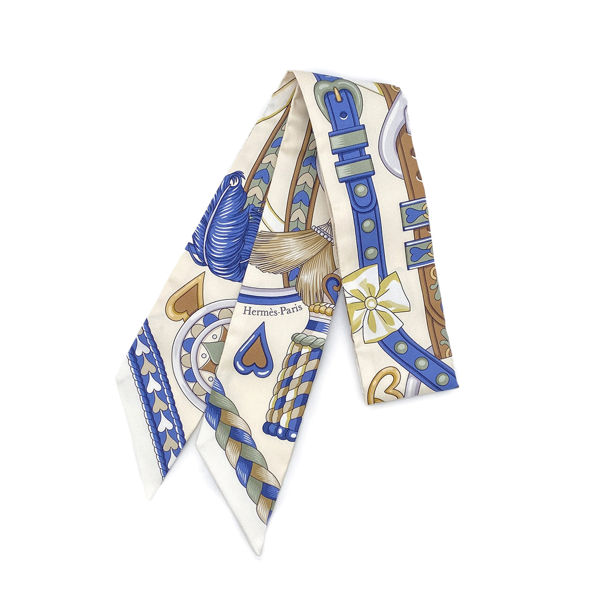 HERMES TWILLY HARNAIS DE COEUR SCARF MULTICOLOR SILK 90295746