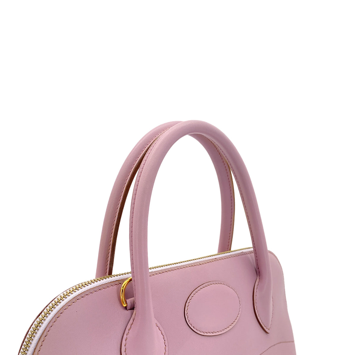 HERMES BOLIDE 31 MAUVE VEAU TADELAKT HAND SHOULDER BAG □E GHW 90297256