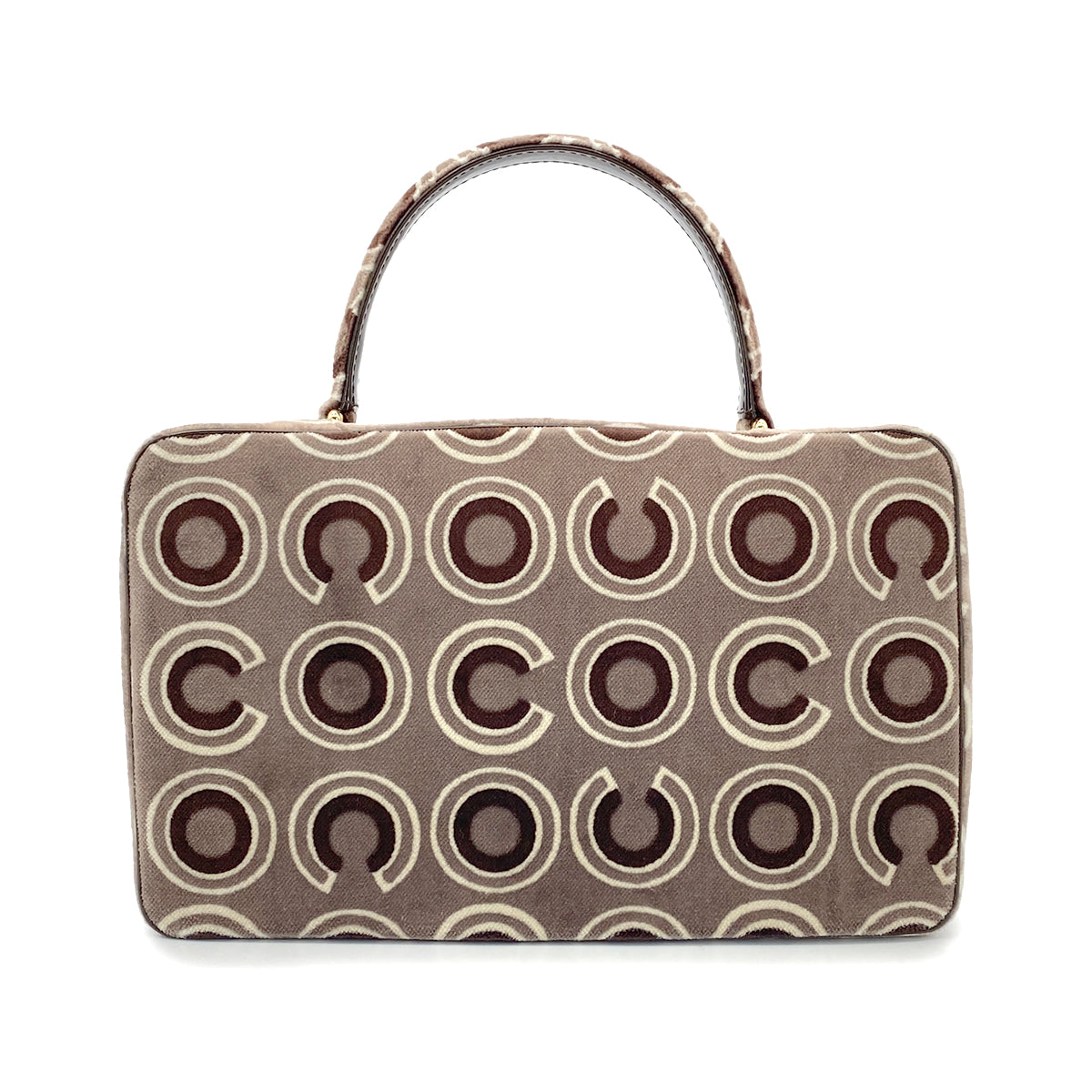 CHANEL VINTAGE COCO HAND BAG BROWN VELOR 90297510