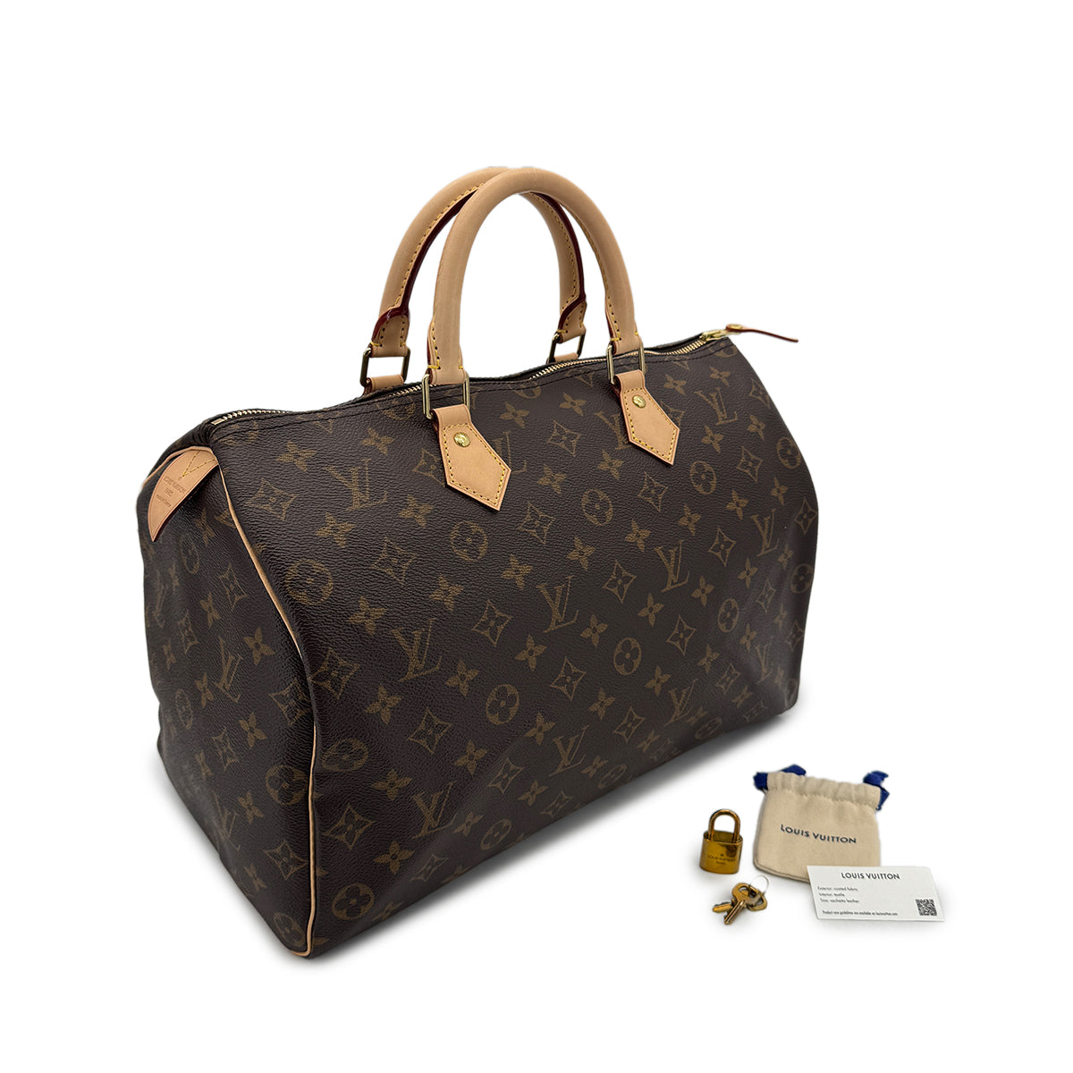 LOUIS VUITTON MONOGRAM SPEEDY 35 HAND BAG BROWN M41107 90298319
