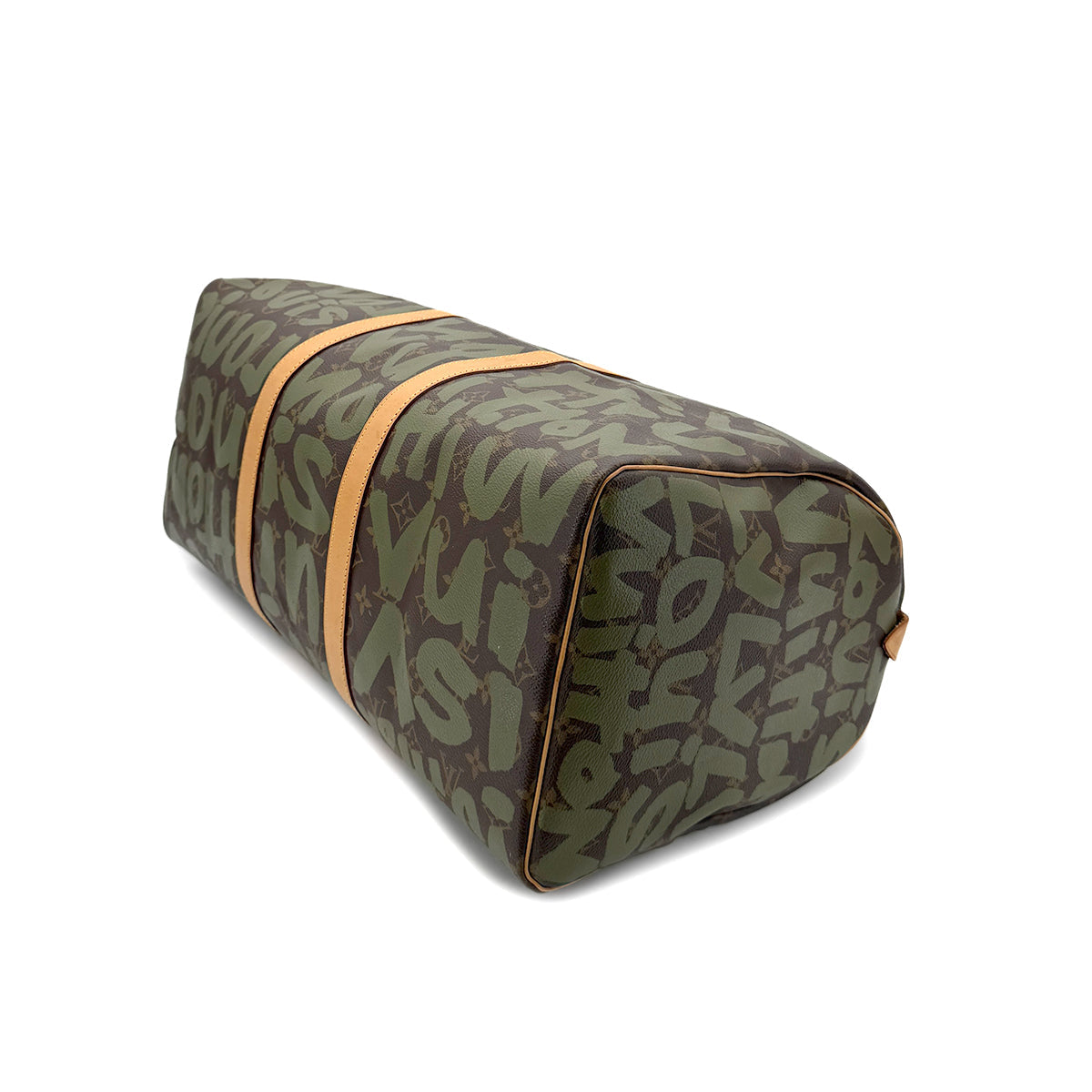 LOUIS VUITTON MONOGRAM GRAFFITI KEEPALL 50 HAND BAG BROWN GREEN M92196 90298329