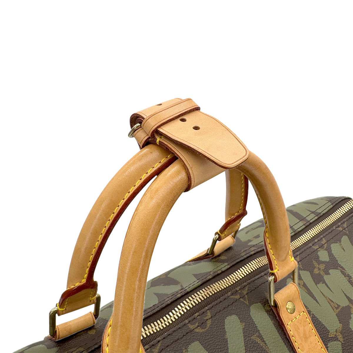 LOUIS VUITTON MONOGRAM GRAFFITI KEEPALL 50 HAND BAG BROWN GREEN M92196 90298329