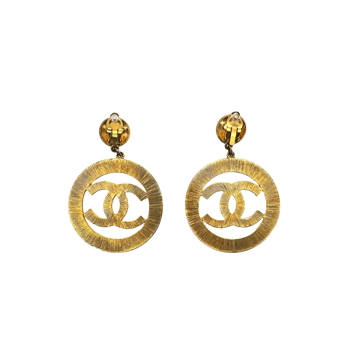 CHANEL VINTAGE EARRINGS BIG COCOMARK ACCESSORY GOLD 93A 90298339