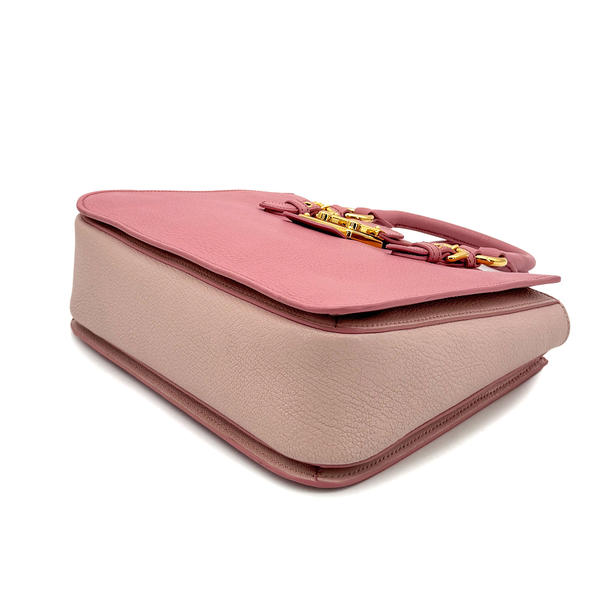 MIUMIU MADRAS HAND SHOULDER BAG PINK LEATHER 90299063