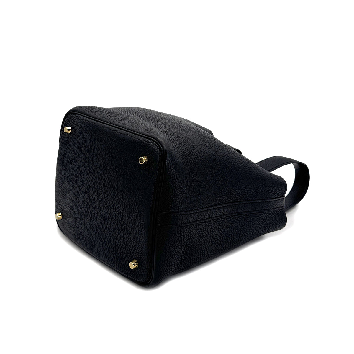 HERMES PICOTIN LOCK MM BLACK TAURILLON CLEMENCE HAND BAG C GHW 90299811