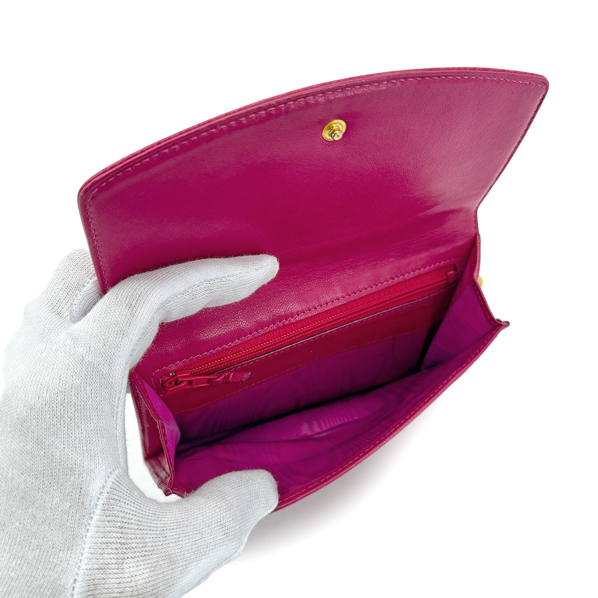 CHANEL BIFOLD COMPACT WALLET PINK CAVIAR SKIN 90300025 - PURPOSE