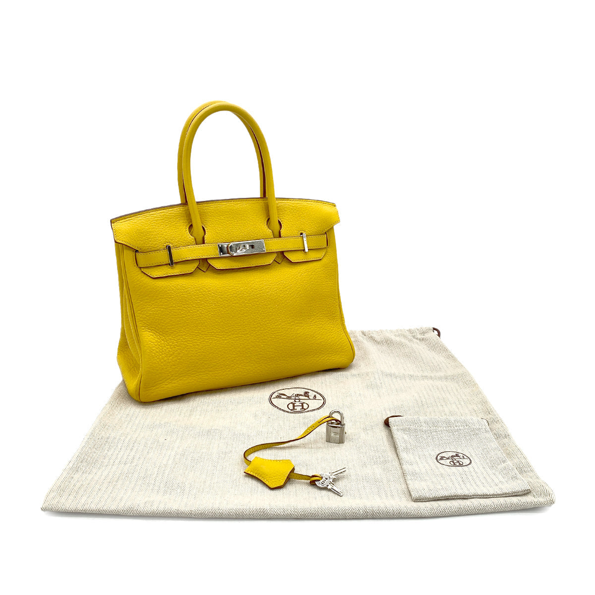 HERMES BIRKIN 30 SOLEIL TAURILLON CLEMENCE HAND BAG □M SHW 90301019