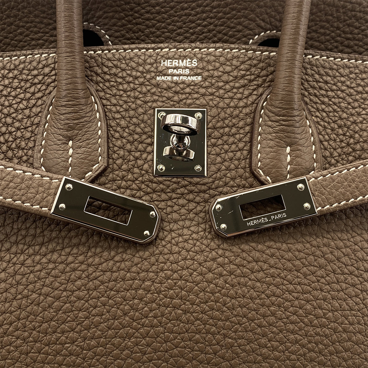 HERMES BIRKIN 25 ETOUPE TOGO HAND BAG □O SHW 90301086