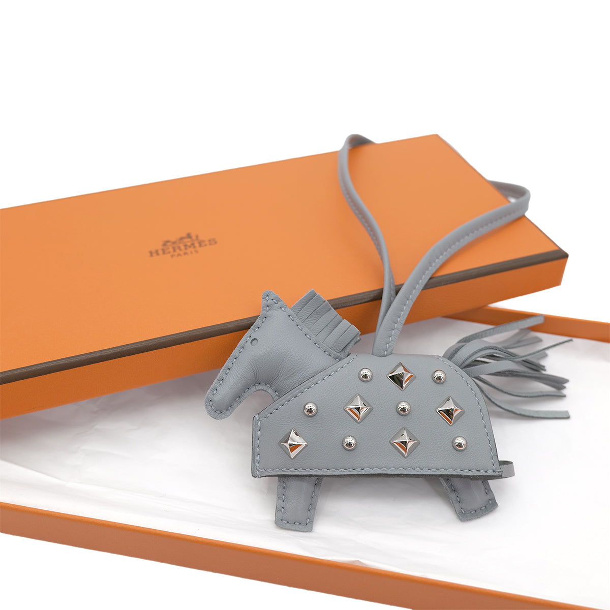 HERMES BAG CHARM RODEO ROBEO ROCK PM GRIS PANTIN SWIFT K 90301661 - PURPOSE