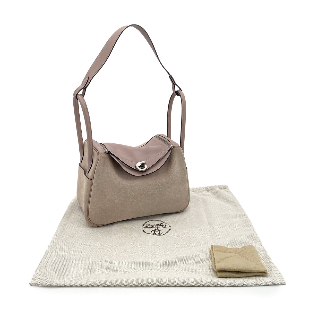 HERMES LINDY 26 GLYCINE SWIFT GRIZZLY SHOULDER BAG X SHW 90301706