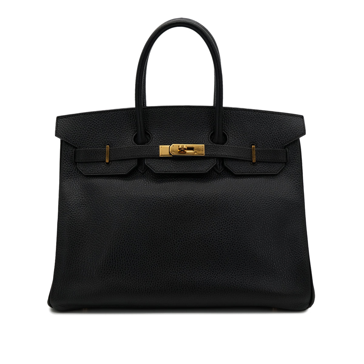 HERMES BIRKIN 35 BLACK VACHE LIEGEE HAND BAG □C GHW 90301844