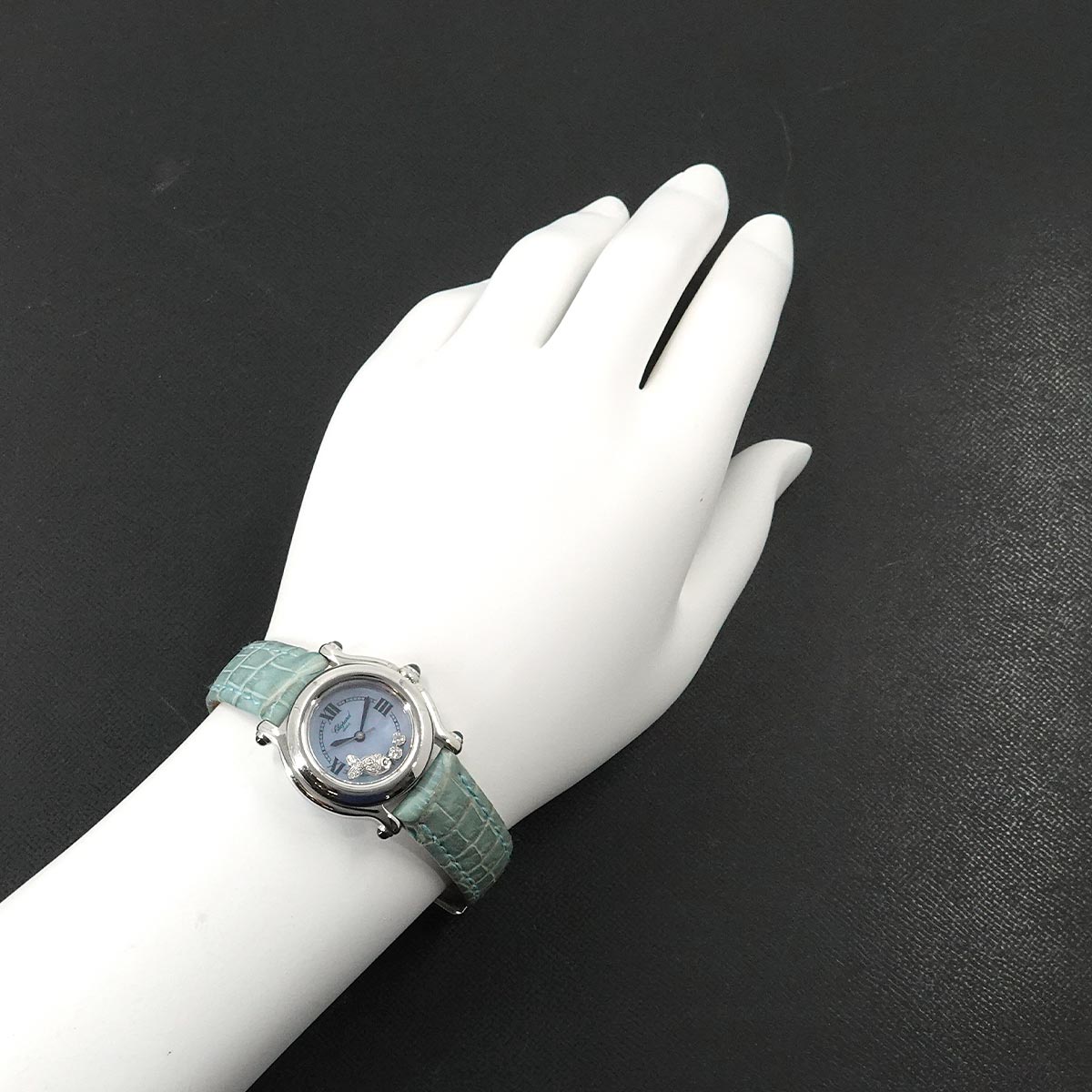 Chopard Happy Sport 27 8245 23 3P Diamond Women's Watch Blue Shell Quartz Chopard Happy Sport 90302231