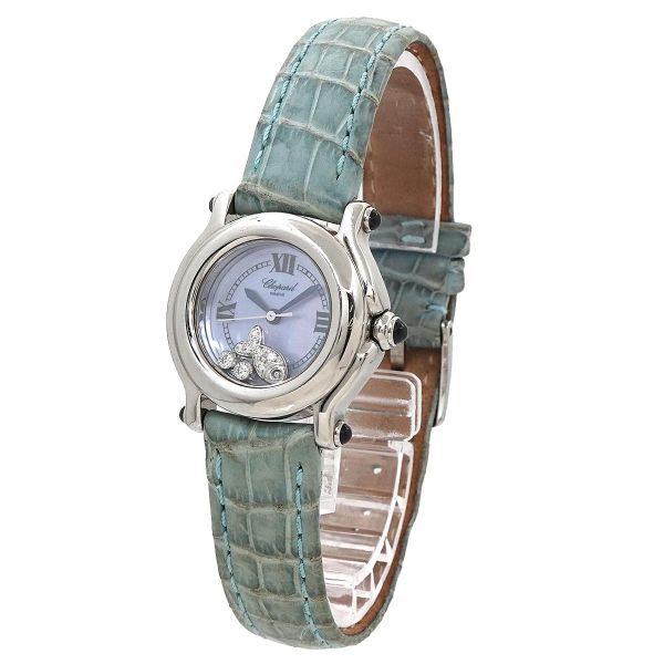 Chopard Happy Sport 27 8245 23 3P Diamond Women's Watch Blue Shell Quartz Chopard Happy Sport 90302231