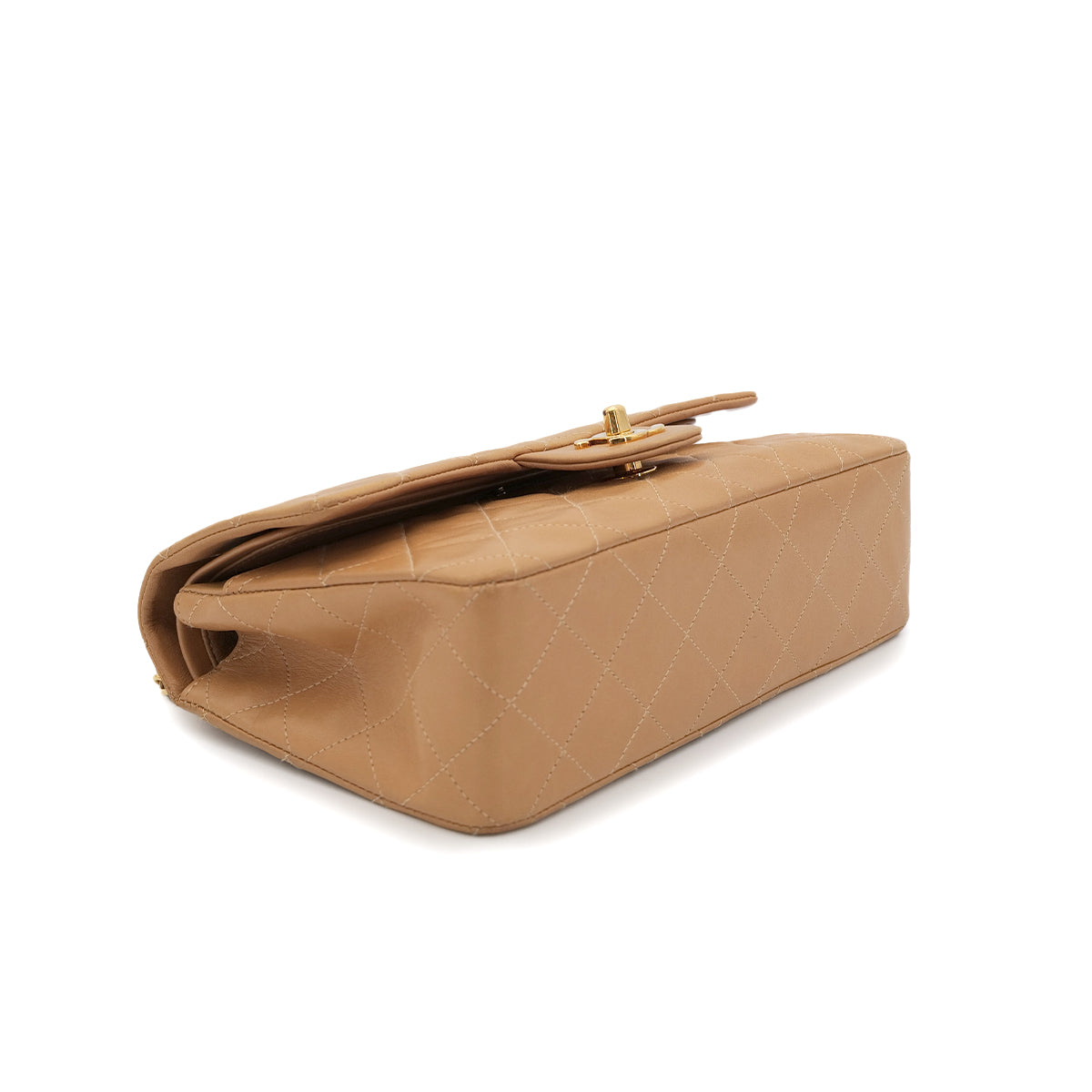 CHANEL VINTAGE CLASSIC FLAP SMALL CHAIN SHOULDER BAG CAMEL LAMB SKIN 90302649