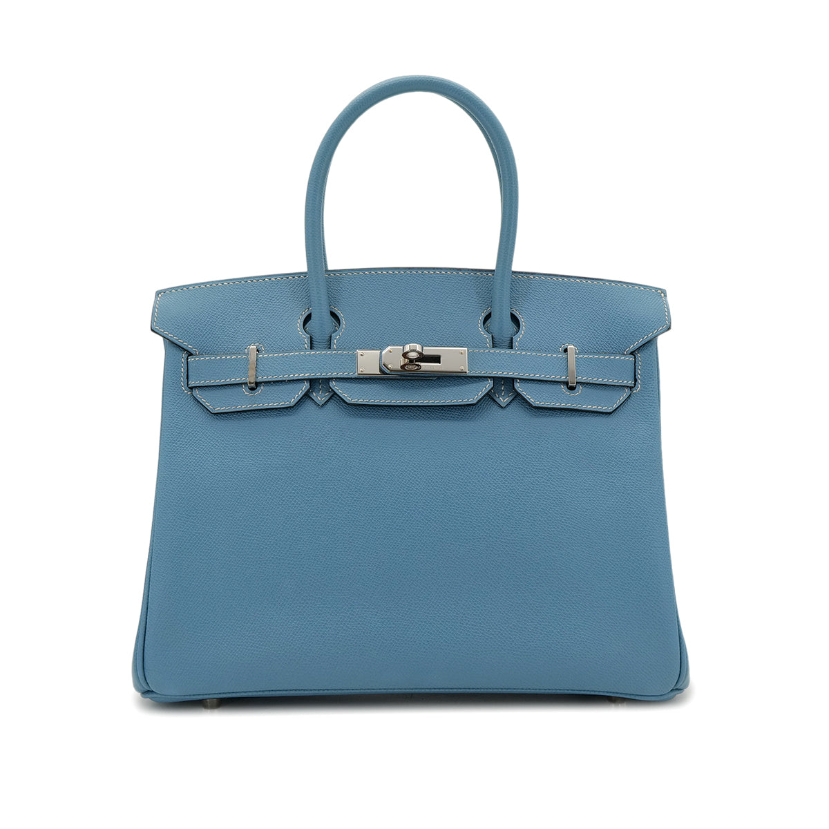 HERMES BIRKIN 30 BLUE JEAN VEAU EPSOM HAND BAG ▢I SHW 90302857
