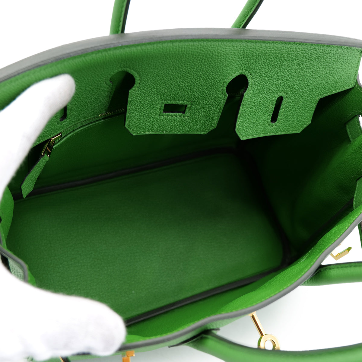HERMES BIRKIN 25 VERT YUCCA TOGO HAND BAG B GHW 90302884