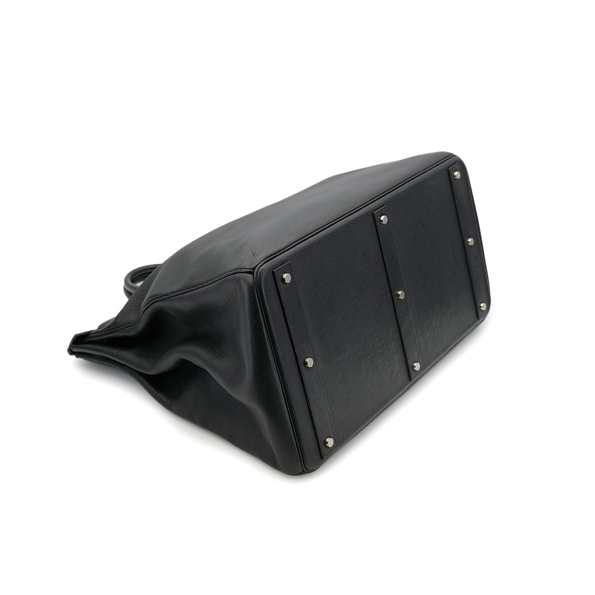 HERMES HAUT A COURROIES 50 BLACK TOGO HAND BAG □H SHW 90302895