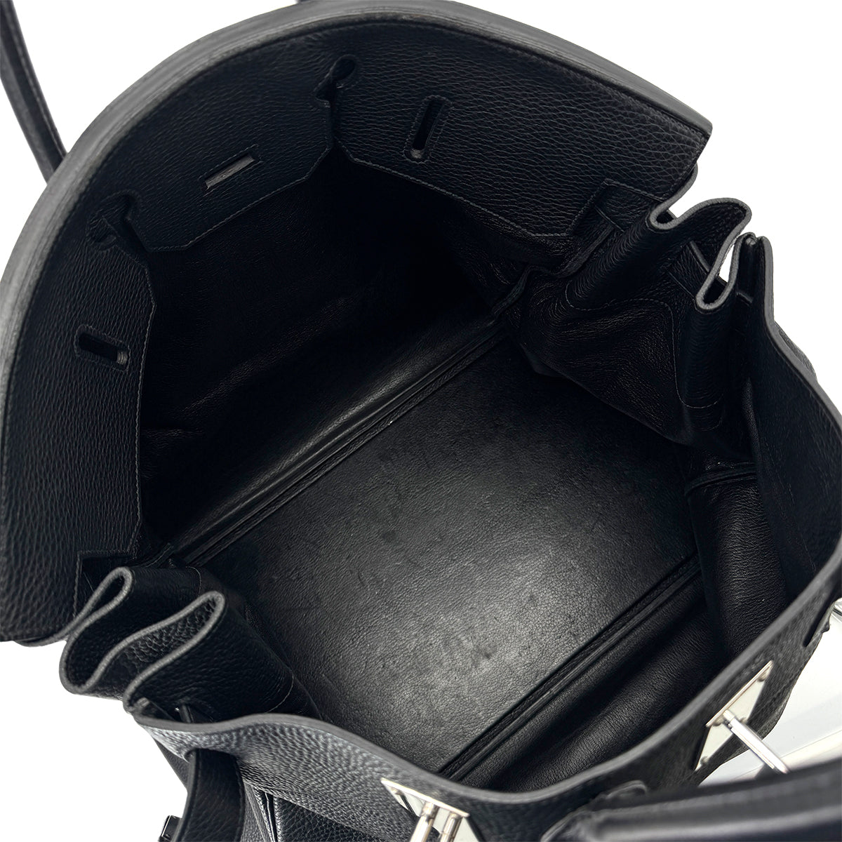 HERMES HAUT A COURROIES 50 BLACK TOGO HAND BAG □H SHW 90302895