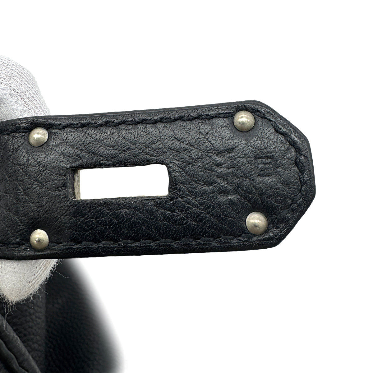 HERMES HAUT A COURROIES 50 BLACK TOGO HAND BAG □H SHW 90302895