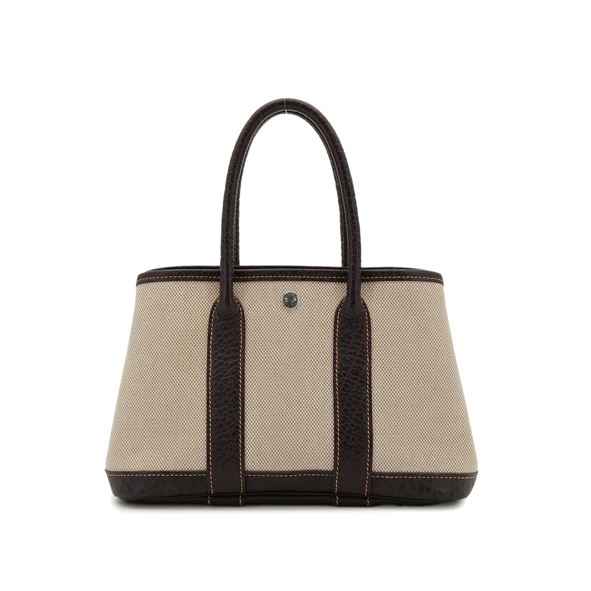 HERMES GARDEN PARTY TTPM MARON TOILE H BUFFLE SKIPPER HAND BAG □H 90303071