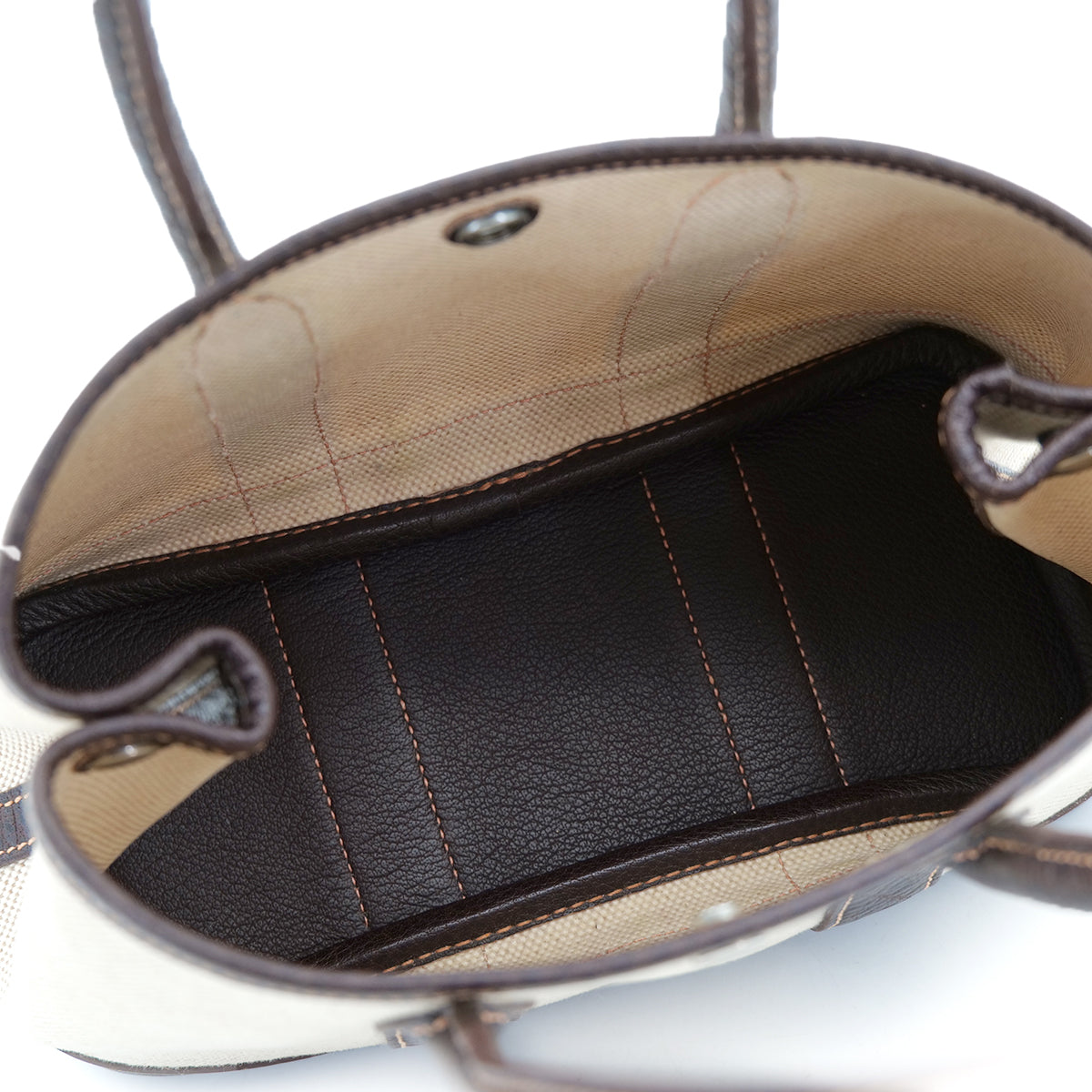 HERMES GARDEN PARTY TTPM MARON TOILE H BUFFLE SKIPPER HAND BAG □H 90303071