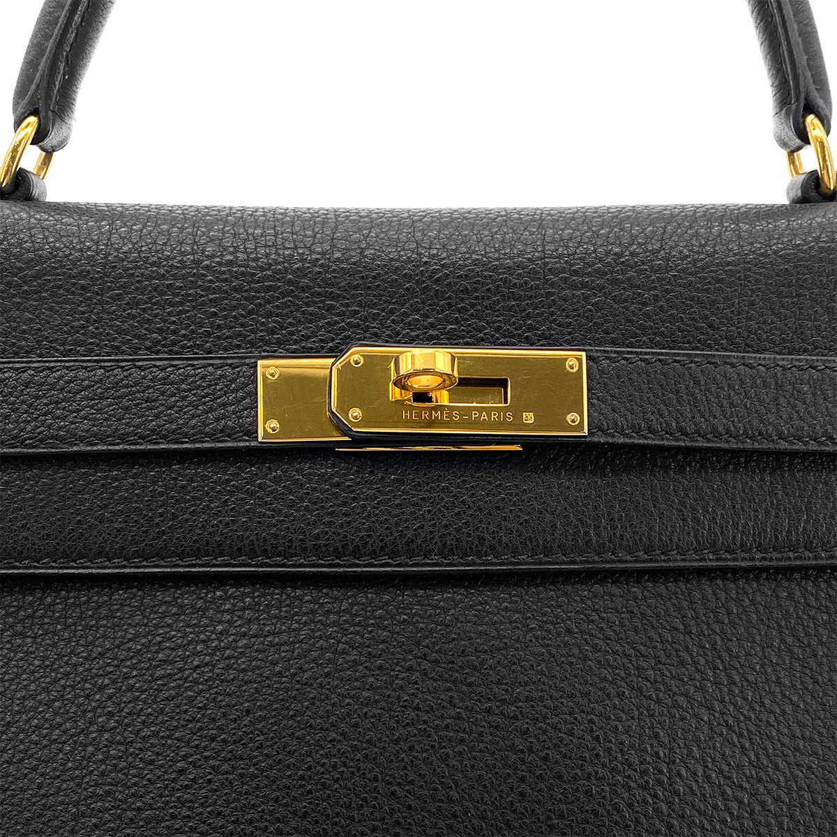 HERMES KELLY 32 RETOURNE BLACK TOGO HAND SHOULDER BAG □C GHW 90303072 - PURPOSE