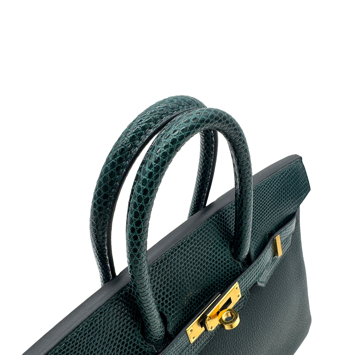 HERMES BIRKIN 25 TOUCH VERT CYPRESS VERT FONCE LIZARD TOGO HAND BAG W GHW 90303310