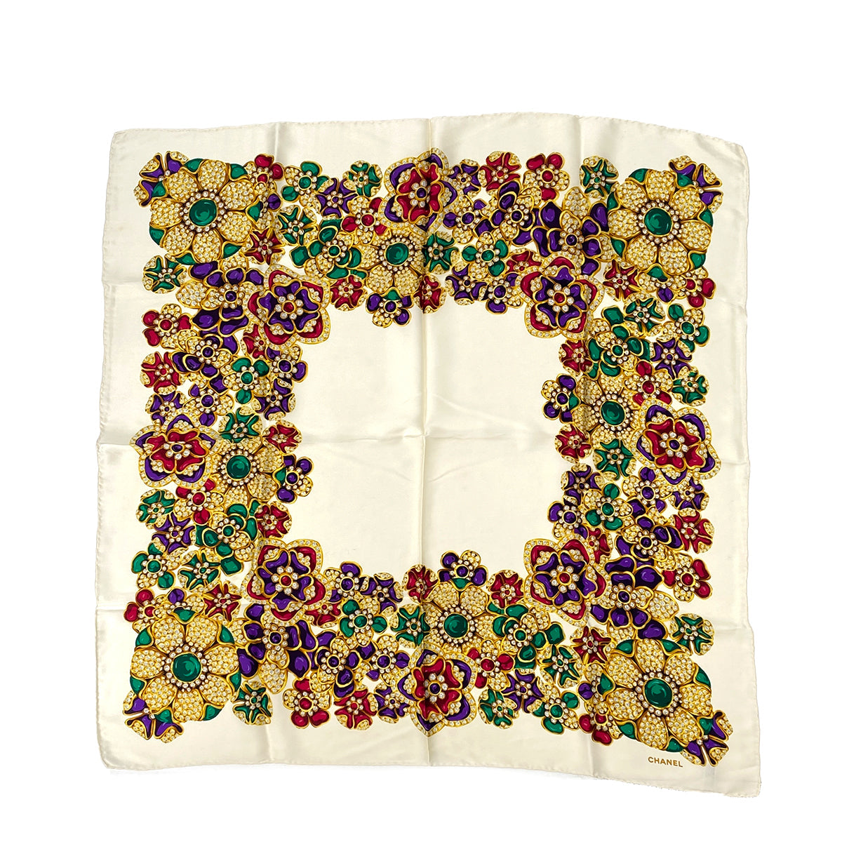 CHANEL VINTAGE SCARF MULTICOLOR SILK 90303496