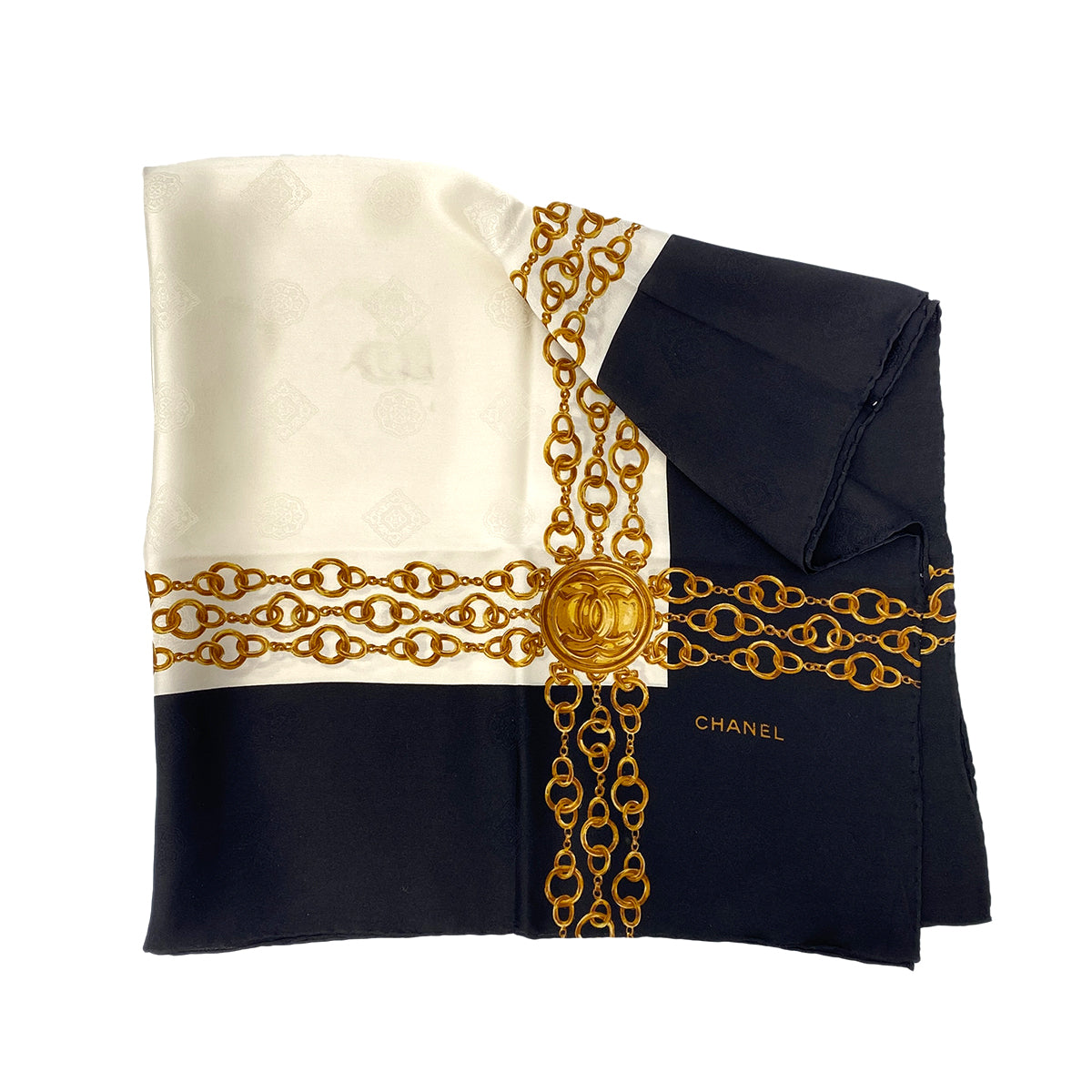 CHANEL VINTAGE SCARF MULTICOLOR SILK 90303498