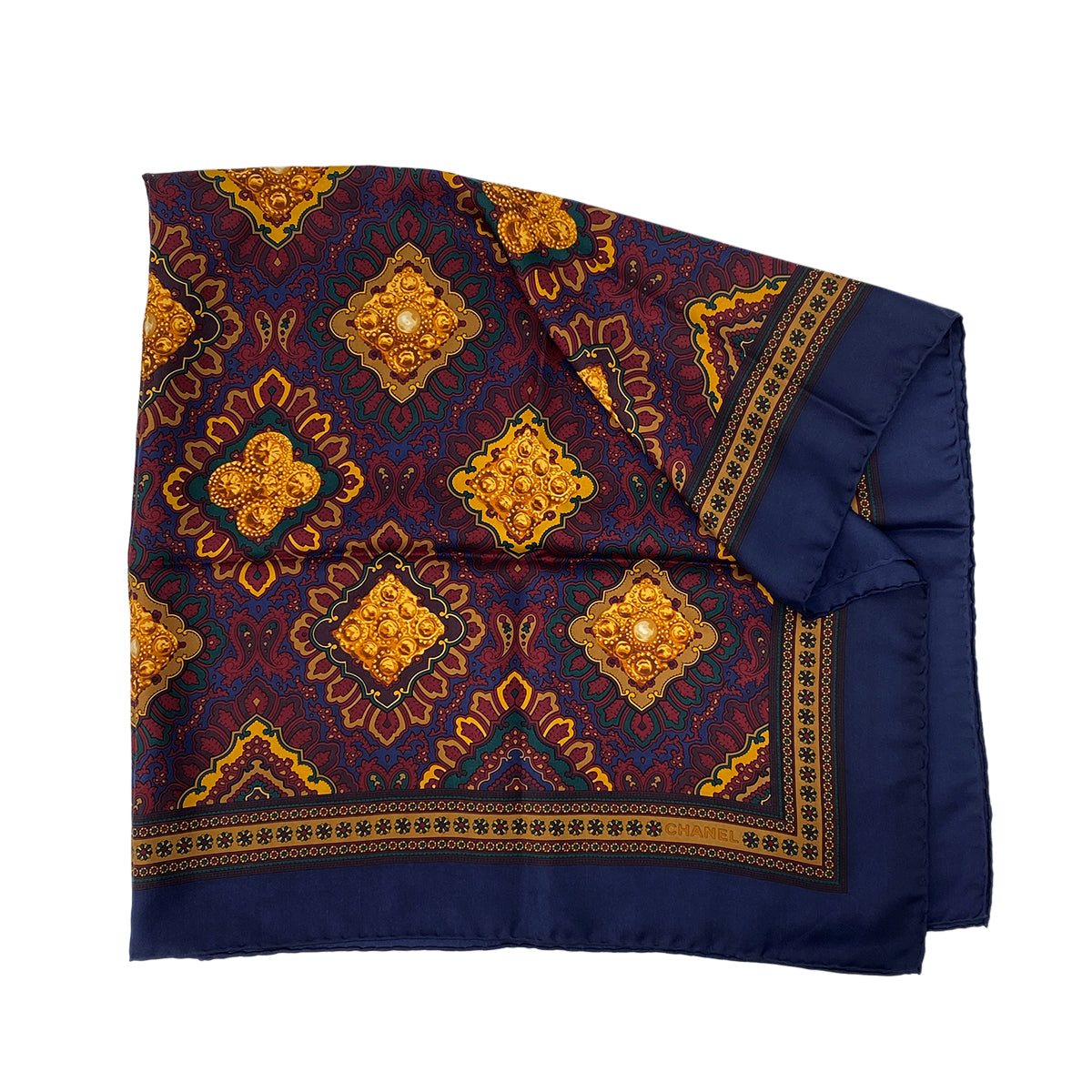 CHANEL VINTAGE SCARF MULTICOLOR SILK 90303502