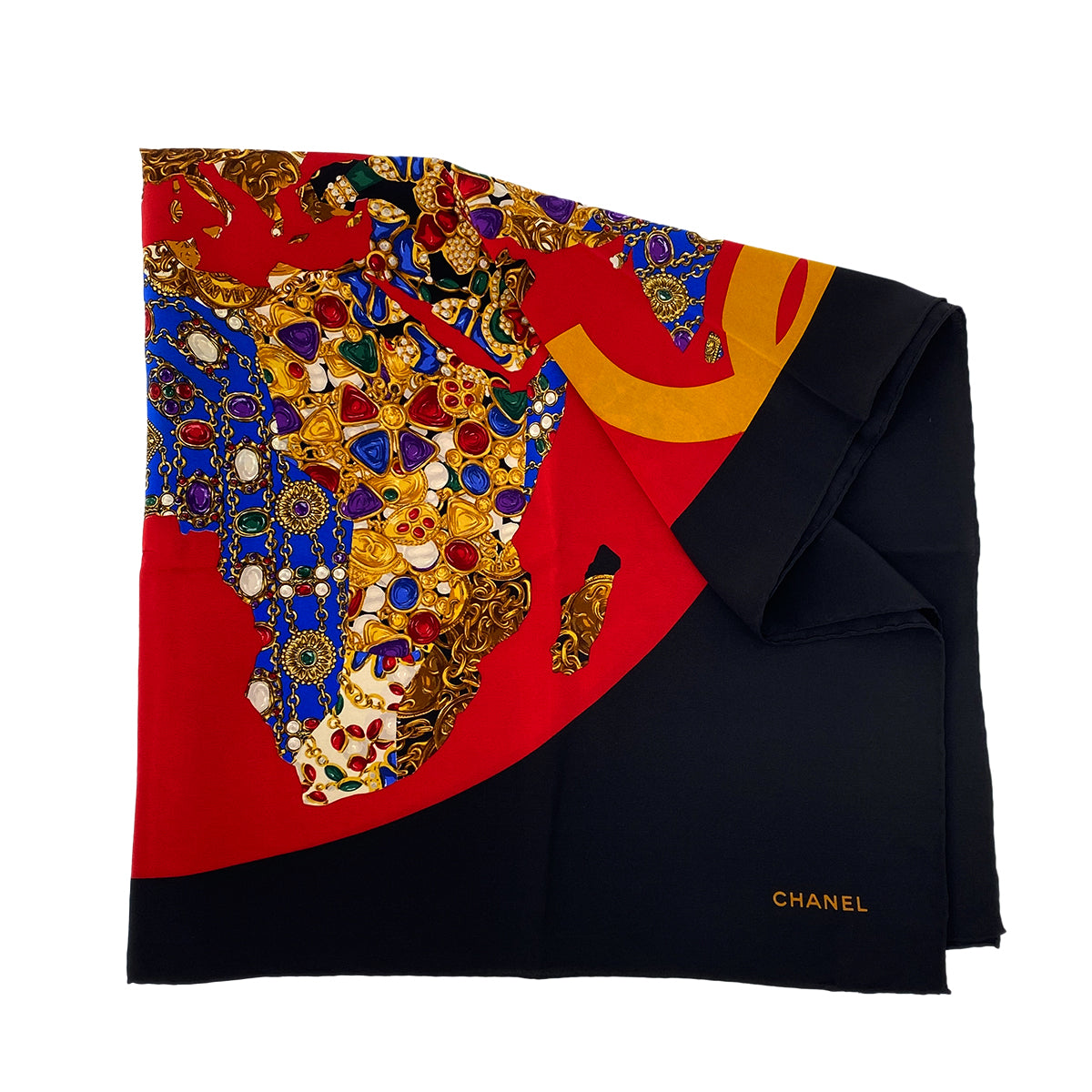 CHANEL VINTAGE SCARF MULTICOLOR SILK 90303505