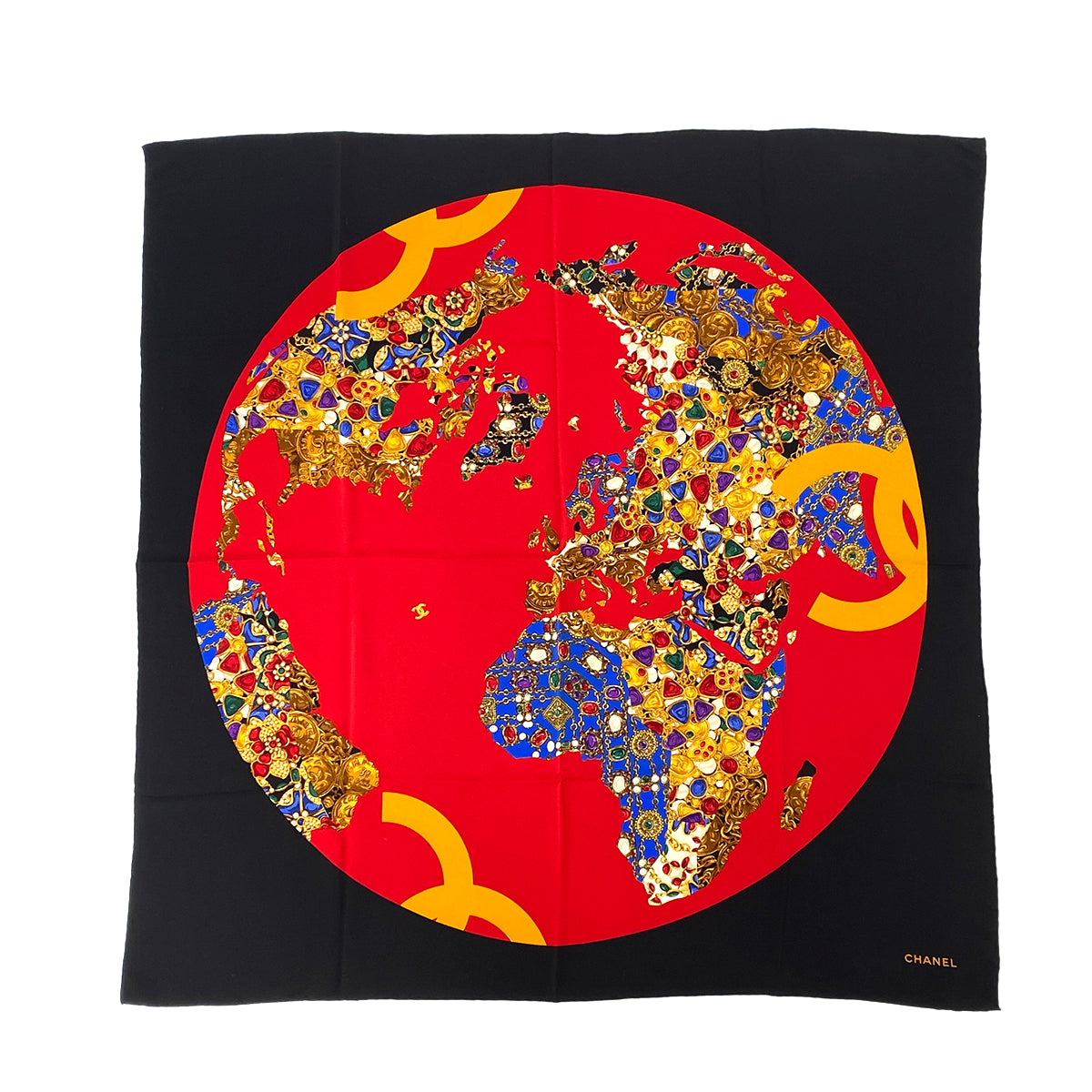 CHANEL VINTAGE SCARF MULTICOLOR SILK 90303505