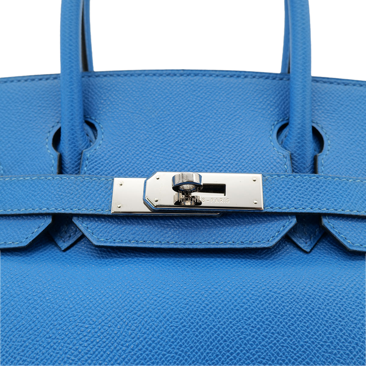 HERMES BIRKIN 30 BLUE FRANCE COUCHEVEL HAND BAG □F PHW 90303610